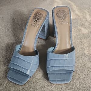 Vince Camuto Blue Mules with Block Heel